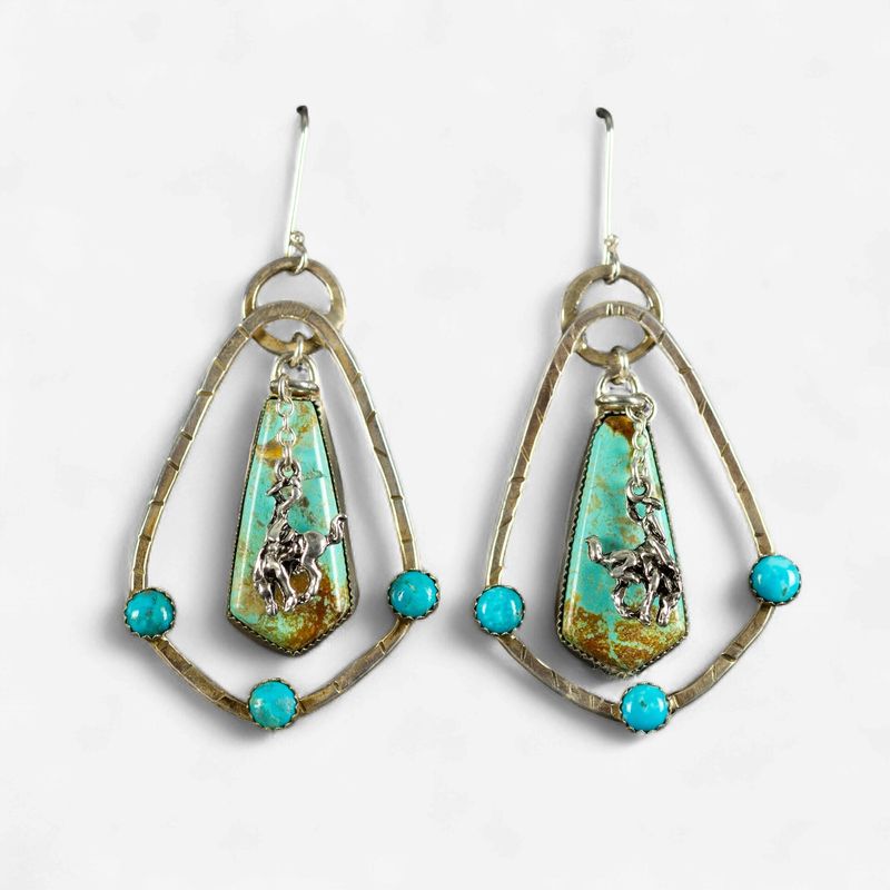 Pendleton Round-Up Turquoise Statement Earrings