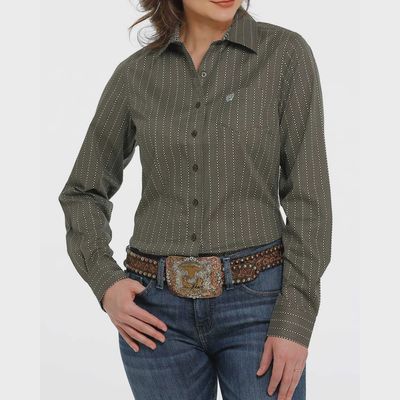 Ladies Cinch Pendleton Round-Up Green Dot Pinstrip