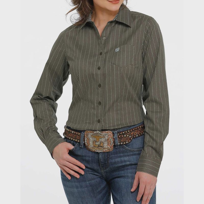 Ladies Cinch Pendleton Round-Up Green Dot Pinstrip