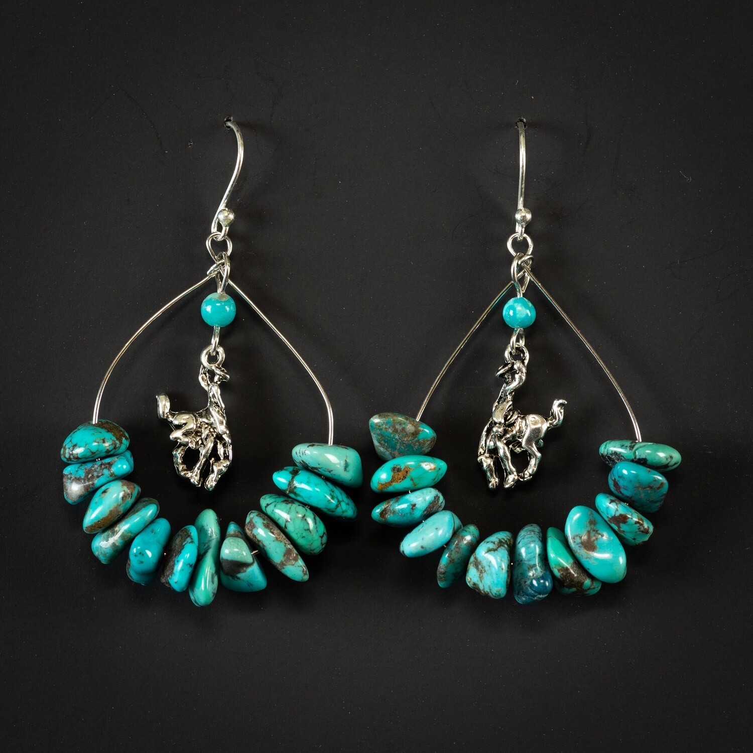 Pendleton Round-Up Turquoise Loop Wire Earrings