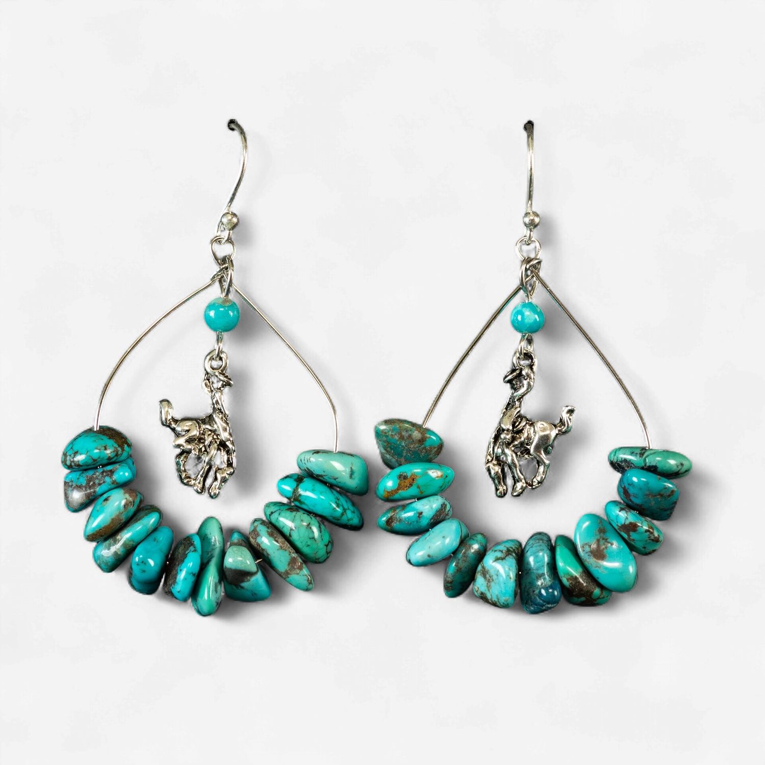 Pendleton Round-Up Turquoise Loop Wire Earrings