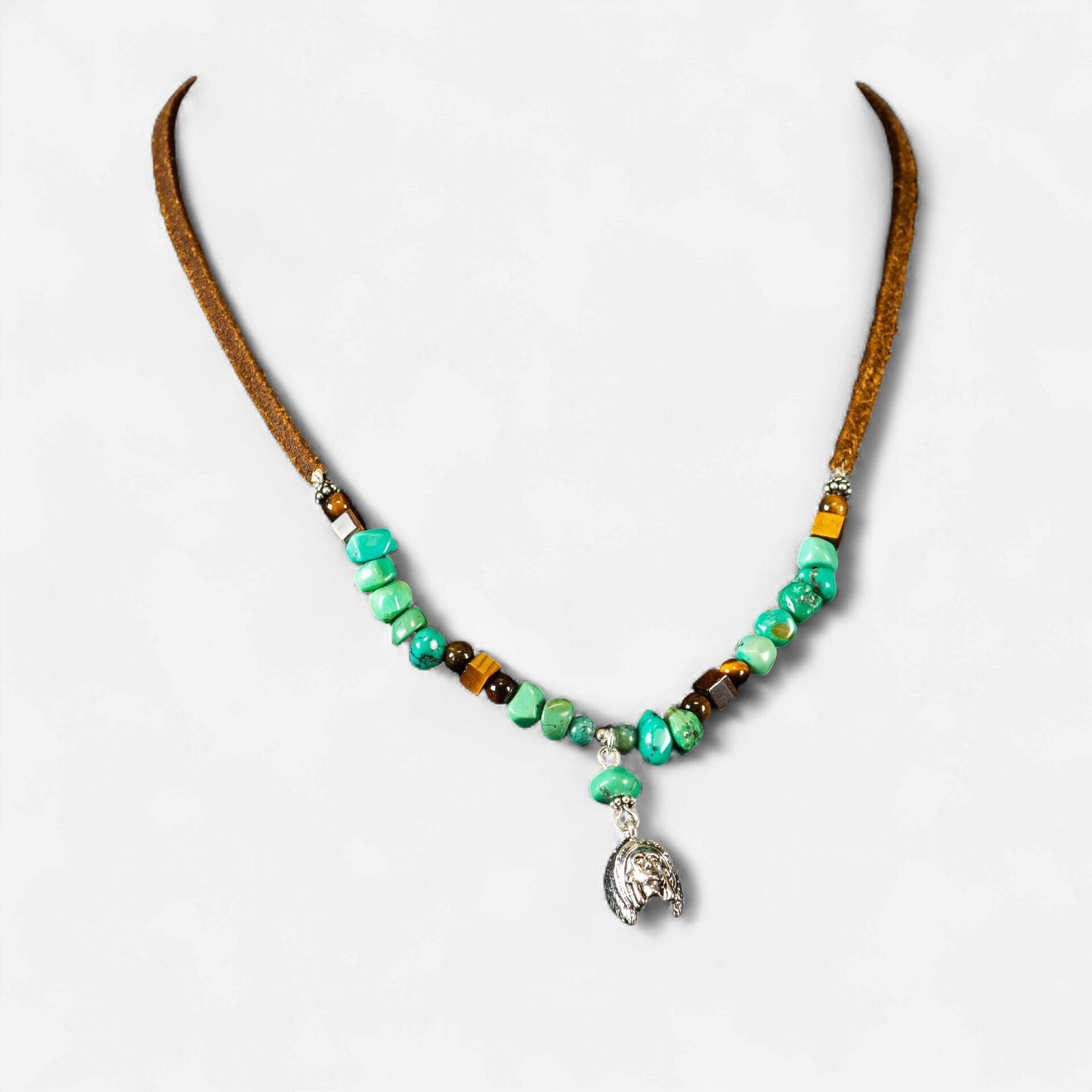 Happy Canyon Suede Turquoise Necklace