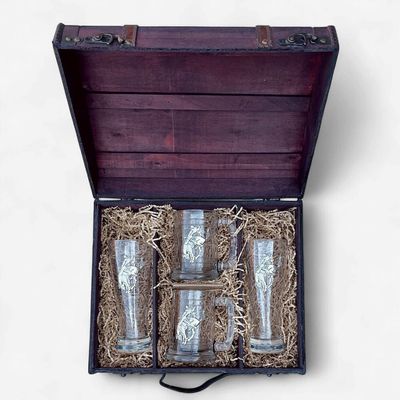 Pendleton Round-Up Pewter Beer Chest Set