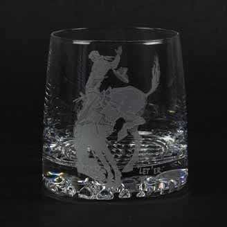 Pendleton Round-Up Crystal Bubble Rocks Glass