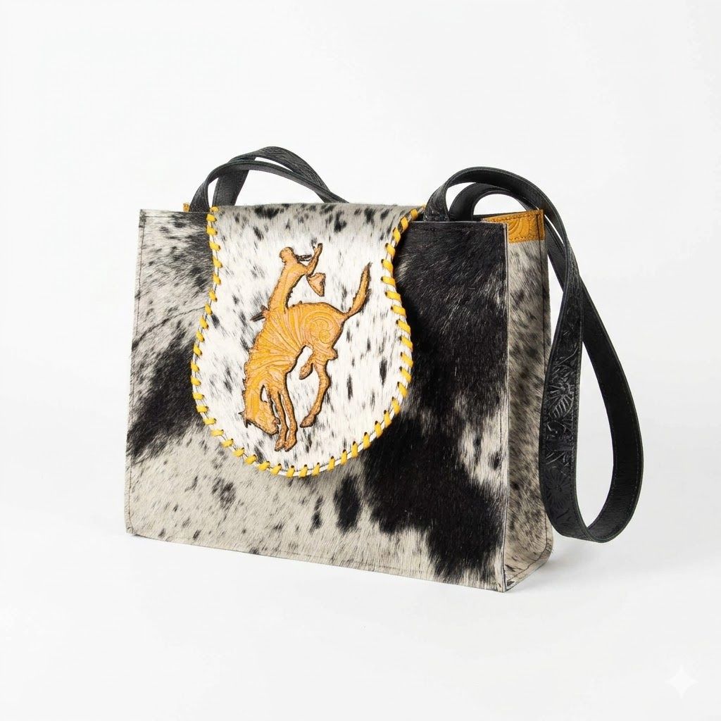 Pendleton Round-Up Hair On Mustard Tote Bag