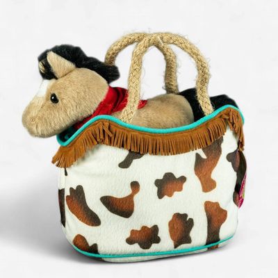 Pendleton Round-Up Cow Print Toy Purse w/ Removeable Pony