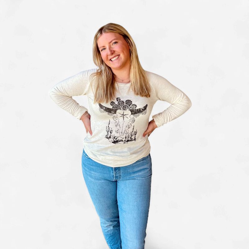 Ladies Roper Pendleton Round-Up Skull Long Sleeve