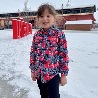 Youth Roper Pendleton Round-Up Bandana Long Sleeve Snap