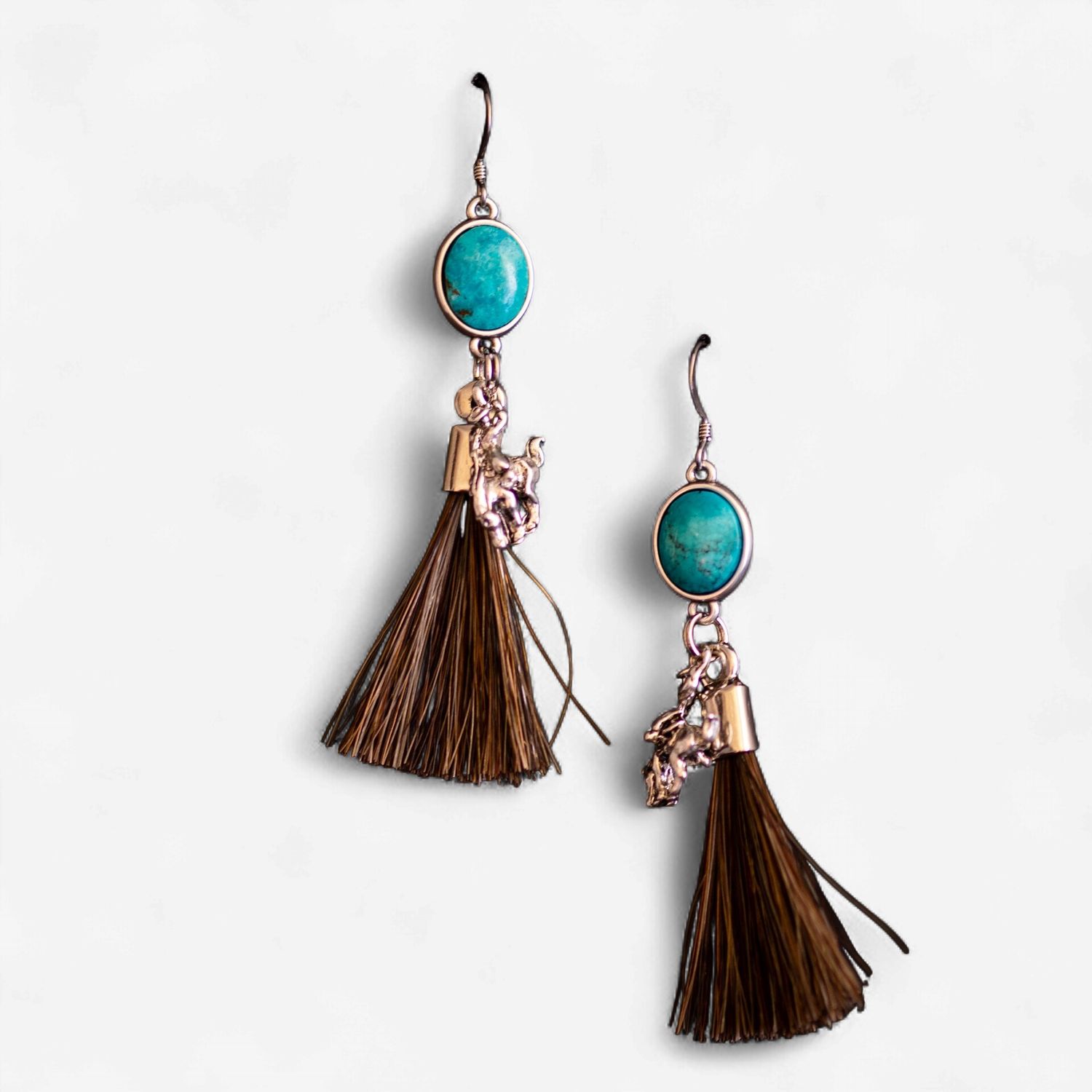 Pendleton Round-Up Kingman Turquoise Tassel Earrings