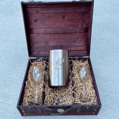 Pendleton Round-Up Pewter Wine Chest Set