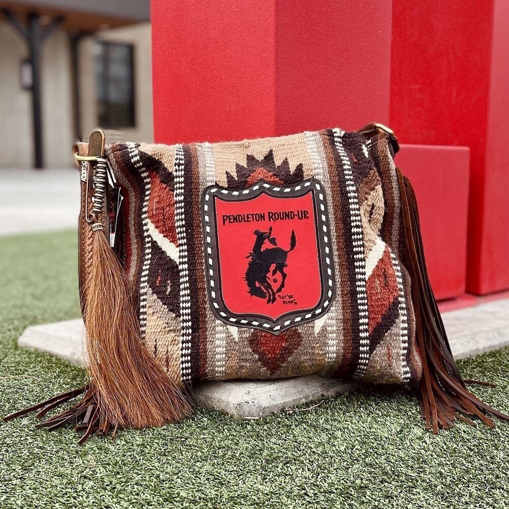 Lonesome Dove Bag Saddle Blanket Tote w/ Pendleton Round-Up Back Number Patch