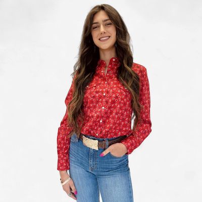 Ladies Cruel Pendleton Round-Up Branded Long Sleeve Snap