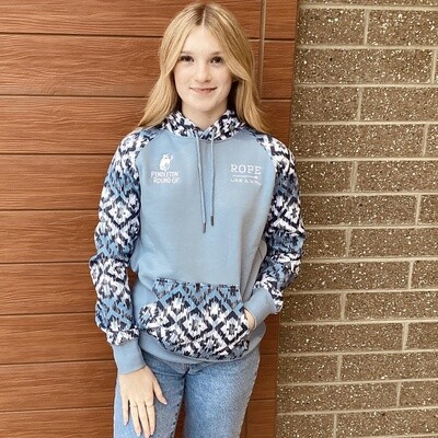 Ladies Hooey Pendleton Round-Up Blue Rope Like A Girl Hoodie