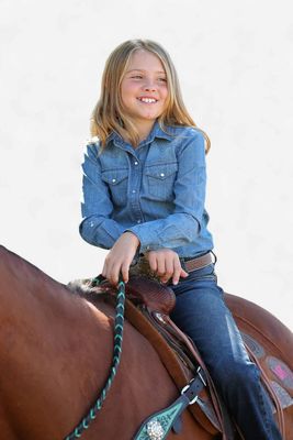 Youth Girls Cruel Pendleton Round-Up Chambray Long Sleeve Snap