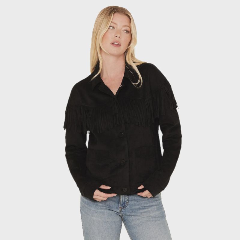 Ladies Cruel Pendleton Round-Up Faux Suede Fringe Jacket