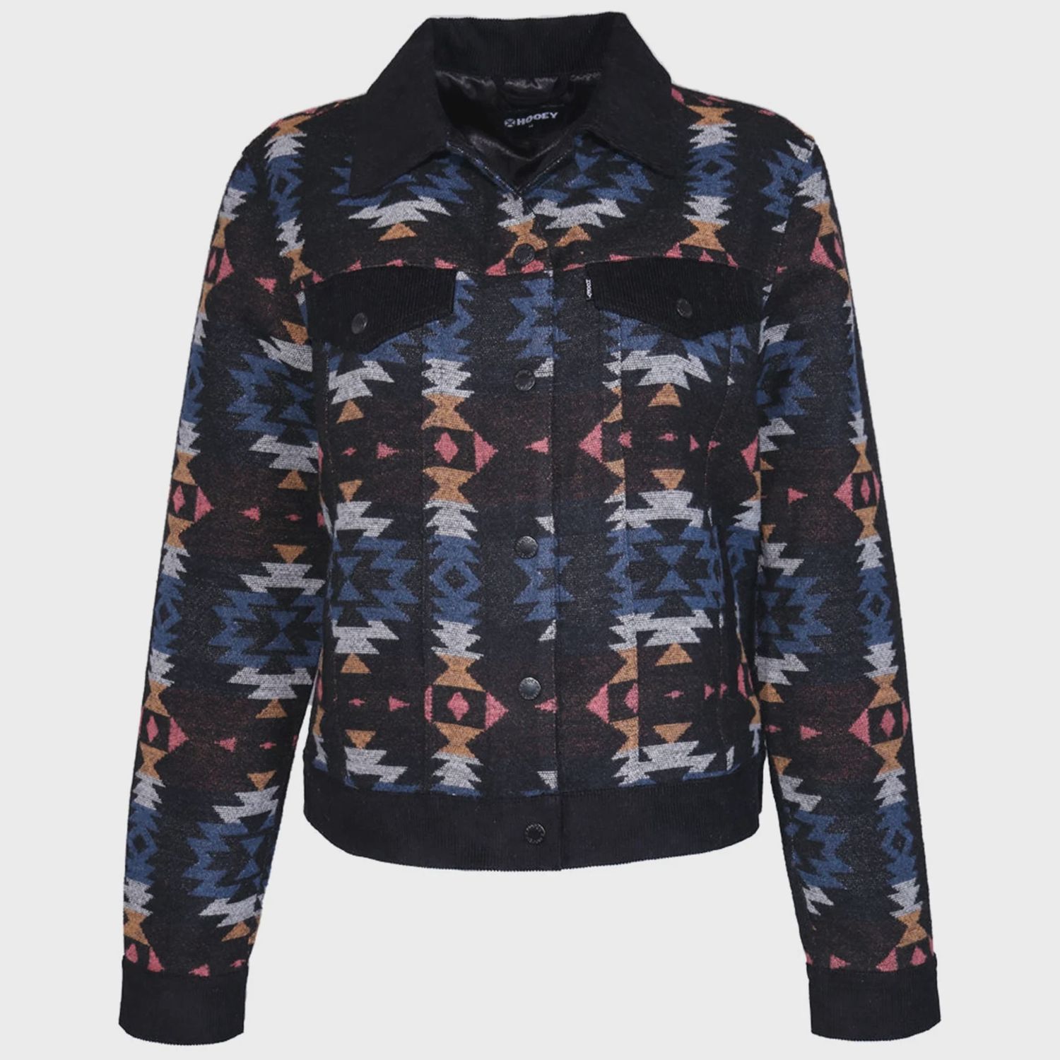 Ladies Hooey Pendleton Round-Up Black Aztec Bomber Jacket