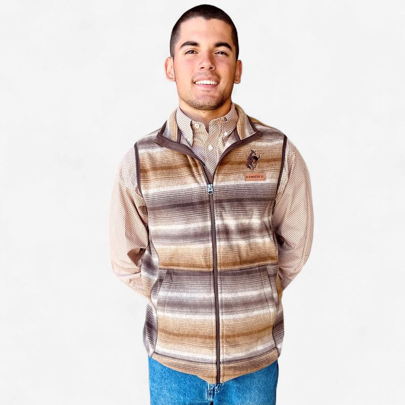 Men's Cinch Pendleton Round-Up Brown Striped Vest