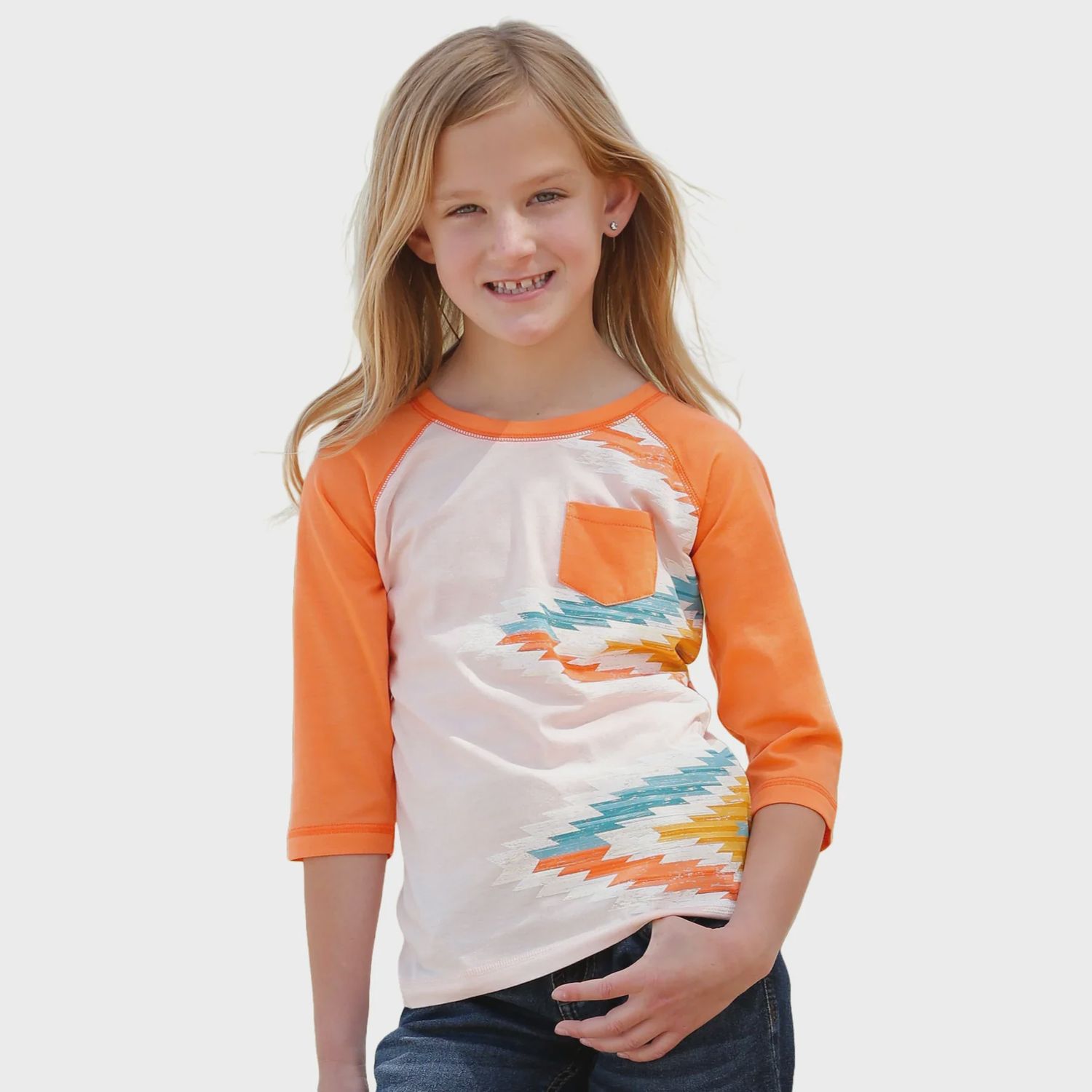 Youth Cruel Girls Pendleton Round-Up  Peach Aztec Raglan