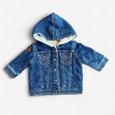 Toddler Wrangler Pendleton Round-Up Hooded Denim Jacket w/ Sherpa Lining