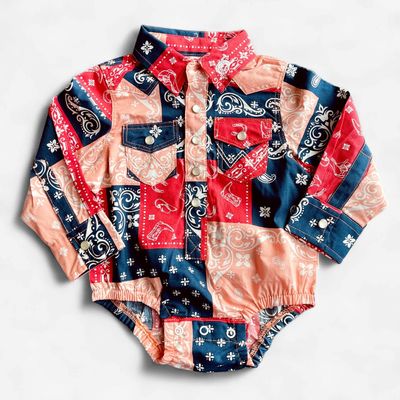 Infant Girls Wrangler Pendleton Round-Up Snap Onesie