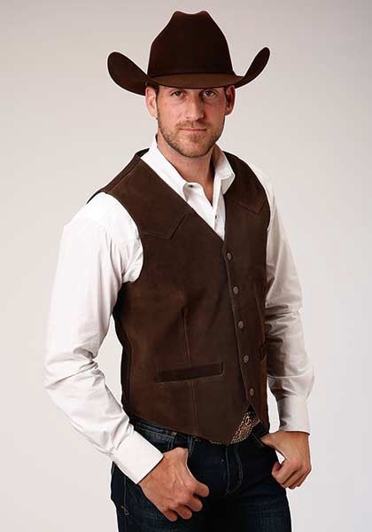 Men's Roper Pendleton Round-Up Suede Western Vest