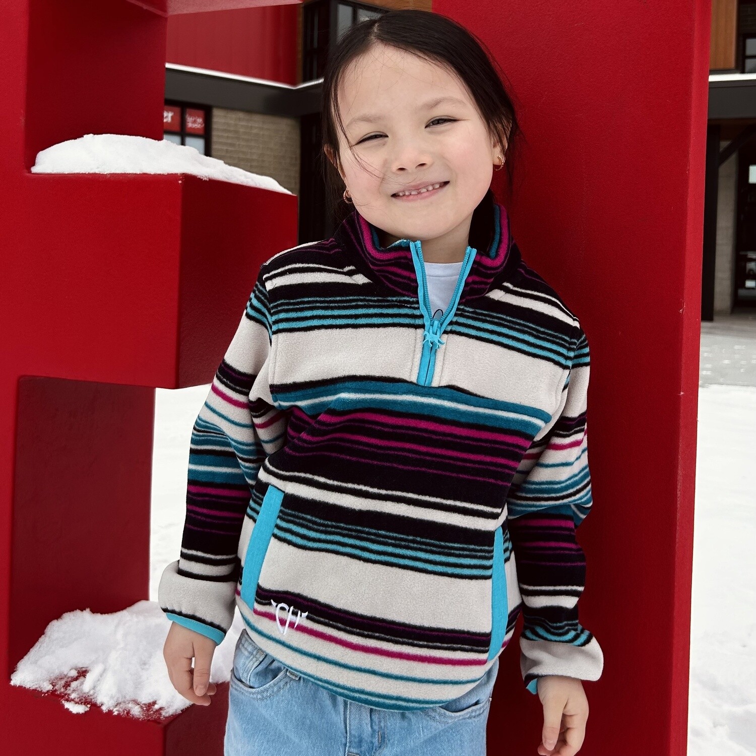 Toddler Pendleton Round-Up Turquoise 1/4 Zip Fleece