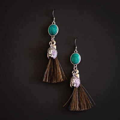 Happy Canyon Kingman Turquoise Tassel Earrings