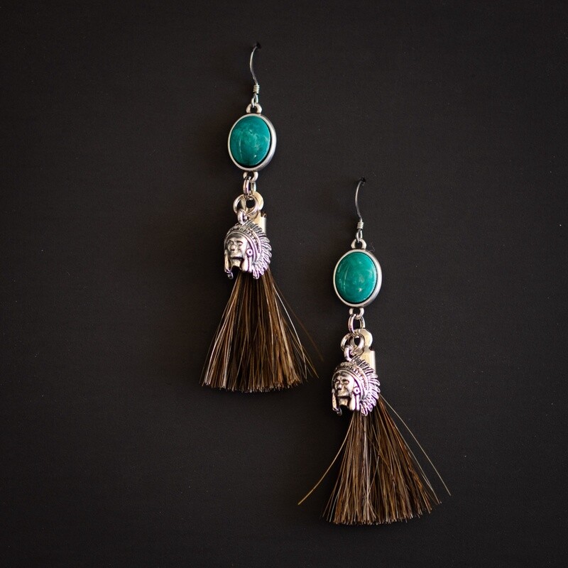 Happy Canyon Kingman Turquoise Tassel Earrings