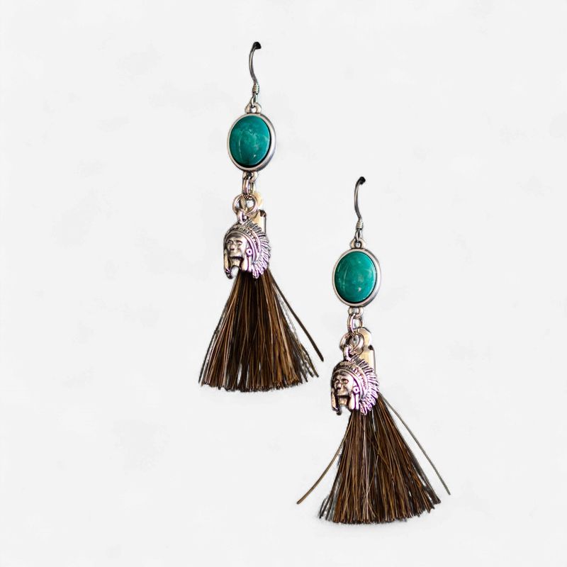 Happy Canyon Kingman Turquoise Tassel Earrings