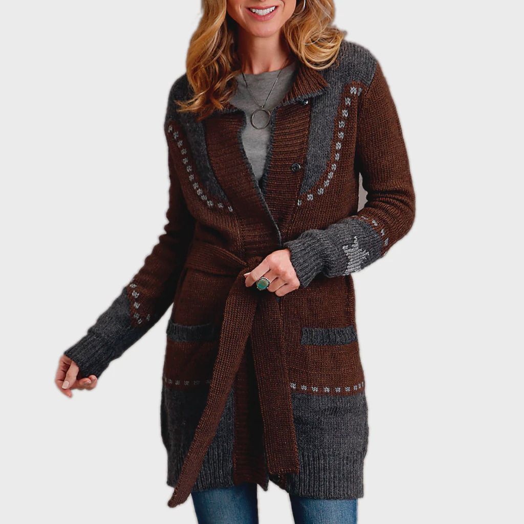 Ladies Stetson Pendleton Round-Up Steer Head Cardigan