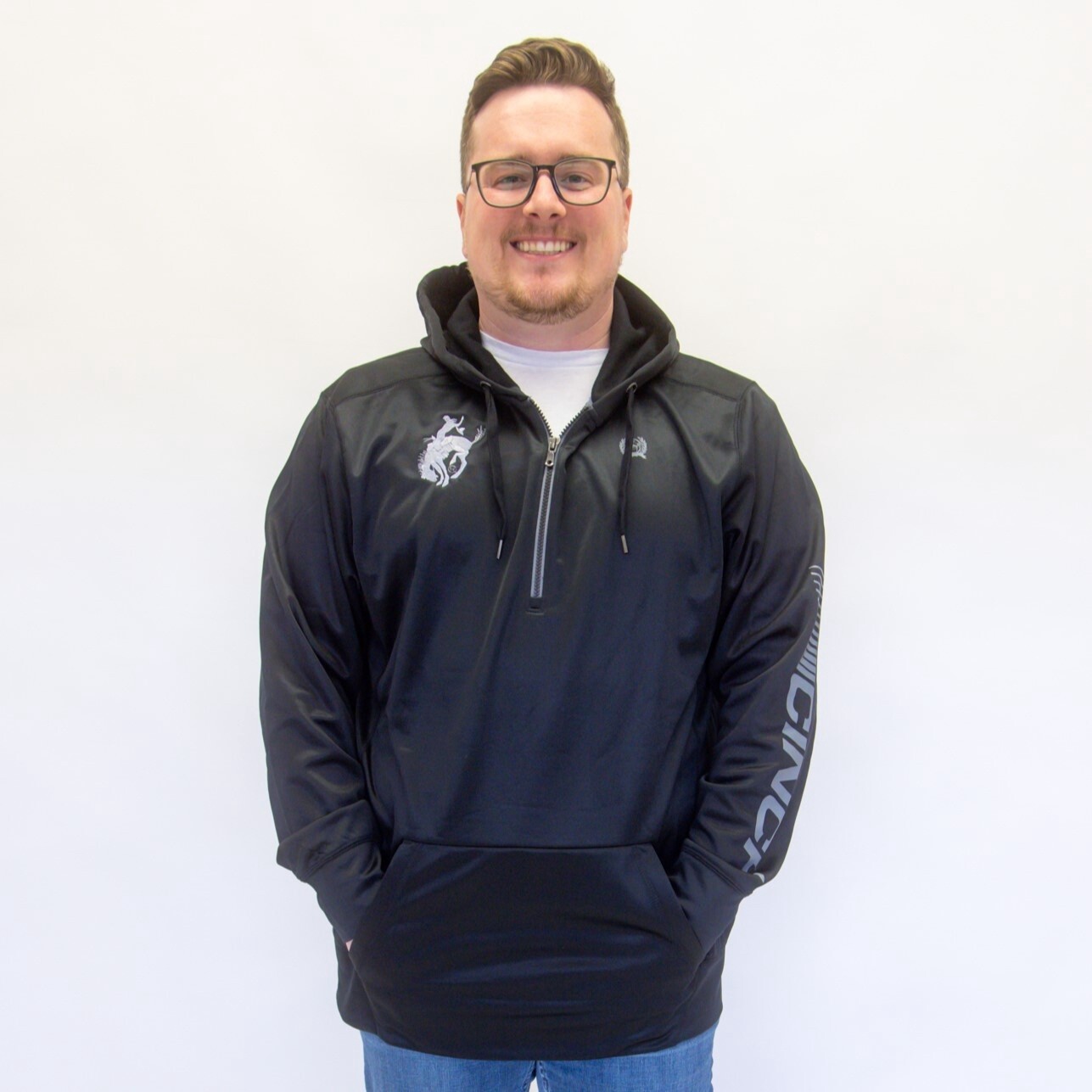 Men's Cinch Pendleton Round-Up Black 1/4 Zip Hoodie