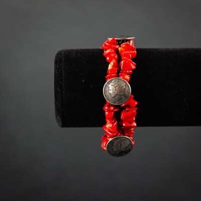Pendleton Round-Up Triple Dime Coral Bracelet