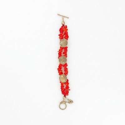 Pendleton Round-Up Triple Dime Coral Bracelet