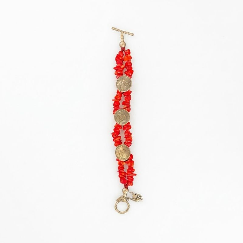 Pendleton Round-Up Triple Dime Coral Bracelet