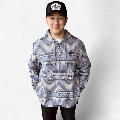 Men's Wrangler Pendleton Round-Up 1/4 Zip Pullover w/ Hood