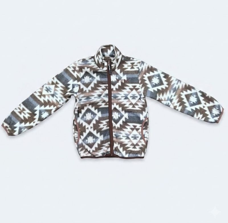 Youth Roper Pendleton Round-Up Blue/Brown Aztec Full Zip Jacket