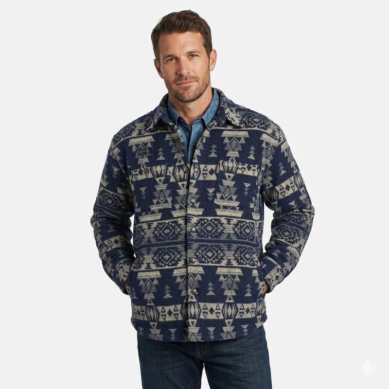 Men's Outback Pendleton Round-Up Blue Hudson Shirt Jacket