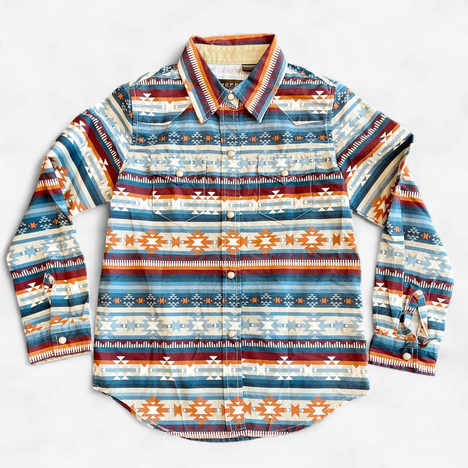 Youth Girls Roper Pendleton Round-Up Aztec Long Sleeve Snap