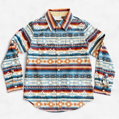 Youth Girls Roper Pendleton Round-Up Aztec Long Sleeve Snap