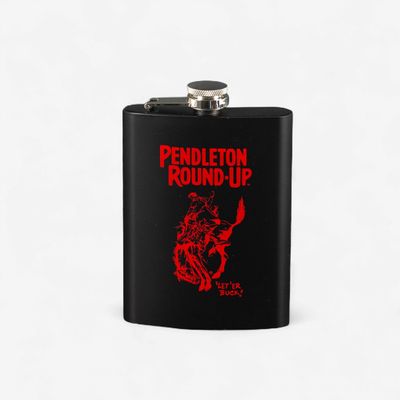 Pendleton Round-Up Black and Red Flask