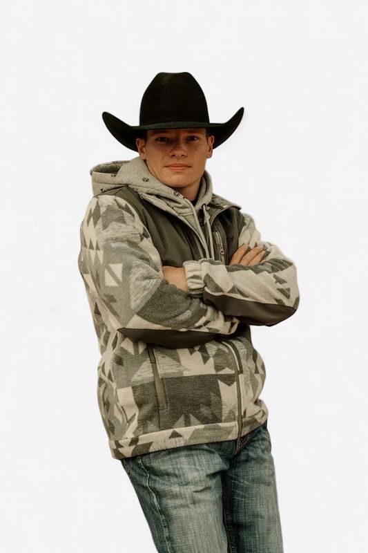 Men's Hooey  Pendleton Round-Up Gray Aztec Tech Jacket