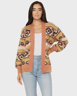 Ladies Cruel Pendleton Round-Up Mustard Aztec Cardigan