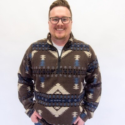 Men's Outback Pendleton Round-Up Brown Charlie Henley 1/4 Zip