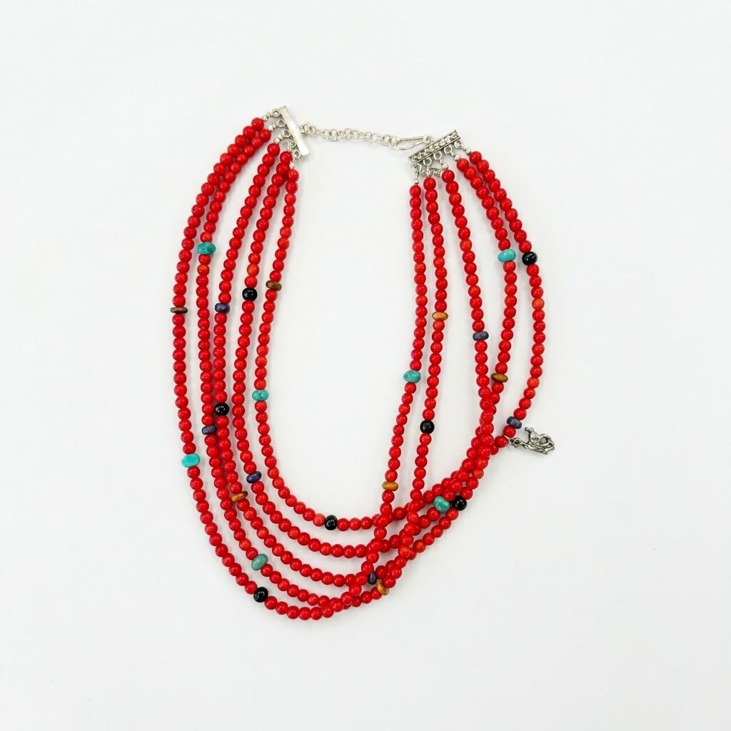 Pendleton Round-Up Coral Necklace