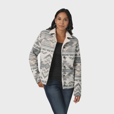 Ladies Wrangler Pendleton Round-Up Blue Aztec Shacket