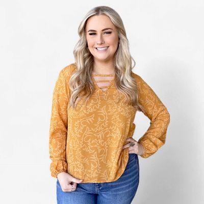 Ladies Cruel Pendleton Round-Up Gold Blouse