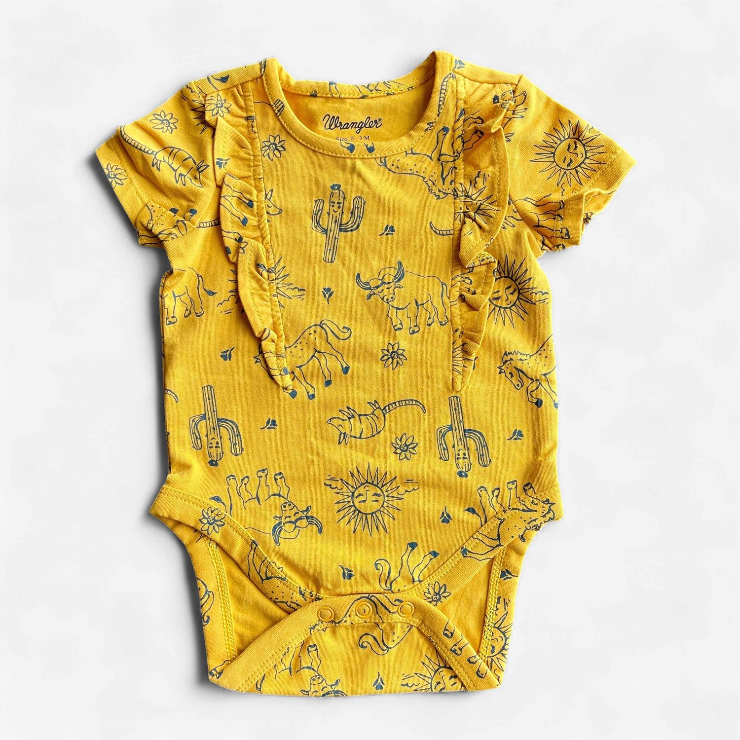 Infant Girls Wrangler Pendleton Round-Up Western Ruffle Onesie