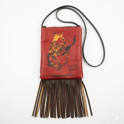 Red Pendleton Round-Up Cross Body Purse w/ Fringe
