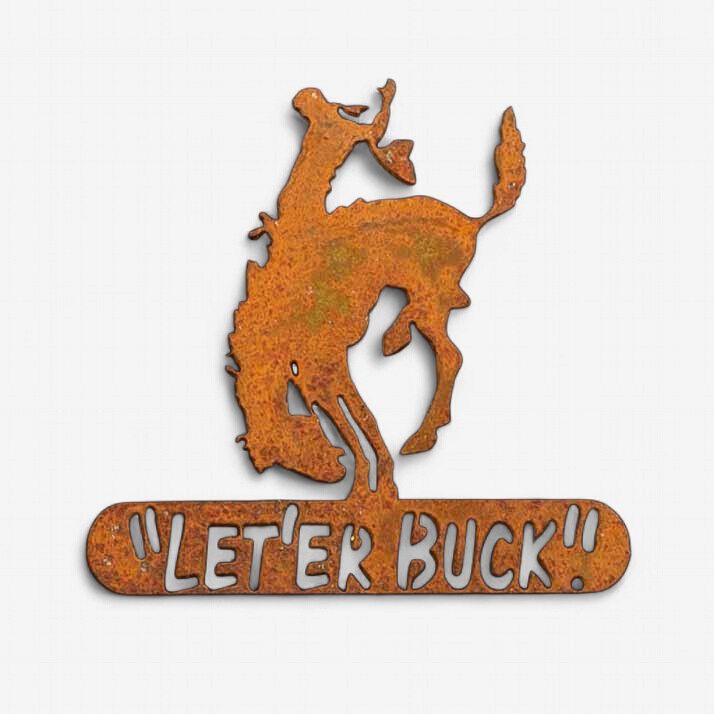 Pendleton Round-Up Rusted Metal Bucking Horse Magnet
