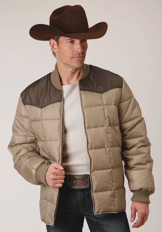 Men's Roper Pendleton Round-Up Tan Quilted Jacket